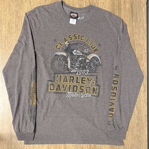 Harley Davidson Motorcycles nwot Canada classic ride logo brown black tee top